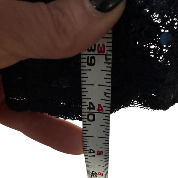 Connected Apparel, Classy and Elegant Navy Sequin Lace Dress with Sheer Sleeves - Picture 7 of 7